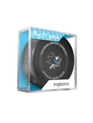 MI PRIMER DISCO para Niño Recién Nacido San José Tiburones Licenciado NHL Juego Puck 2021-2022 Foto 1 de 4