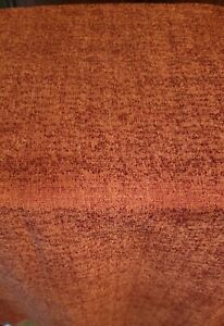 BURNT ORANGE  WOVEN SOLID TEXTURED POLYCOTTON REMNANT HOME DECOR FABRIC