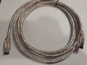 Clear IEEE 1394 6 PIN / 6PIN FireWire 400 to FireWire 400 6-6 ilink Cable  6P-6P - Picture 1 of 6