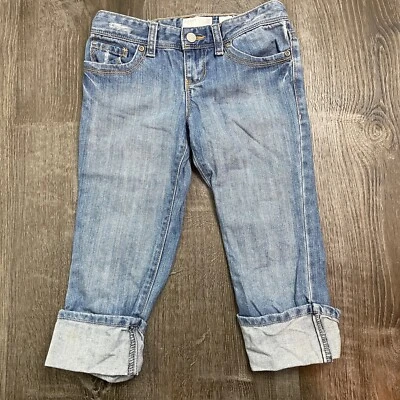 Джинсы для девочек Old Navy Capri Roll с манжетами легкая стирка джинсовая ткань регулируемая талия размер 10 - Изображение 1 из 4