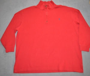 Polo Ralph Lauren Sweatshirt Mens Size 3XB Big Red Cotton 1/4 Zip Pullover - Picture 1 of 7