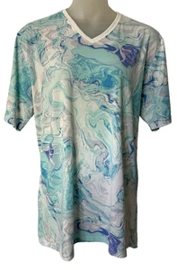 Top tunica donna LULAROE pastello marmorizzato colore acqua elasticizzato 2XL 2X nuovo con etichette - Foto 1 di 1