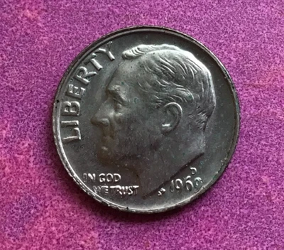 1969D JEFFERSON DIME ERROR MISSING REVERSE LETTERS ‘US U’ & RIM ERROR - Image 1 of 4