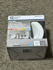 4 in. Low Glare Deep Baffle Adjustable CCT Integrated LED Recessed Light Trim - Picture 1 of 5