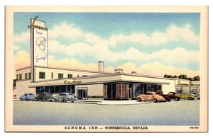WINNEMUCCA, NEVADA - SONOMA INN - ROADSIDE MOTEL - VINTAGE LINEN POSTCARD - Picture 1 of 2