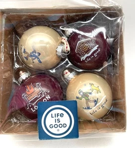 Set of 4 Life is Good Ornaments by Design Styles - Picture 1 of 4