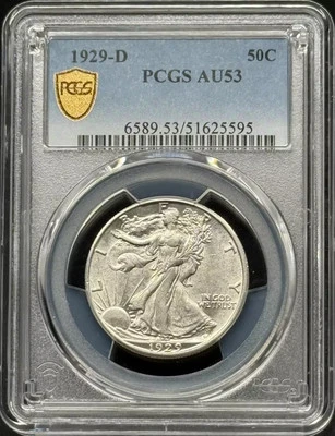 1929 D Walking Liberty Half Dollar PCGS AU-53 - Image 1 of 3