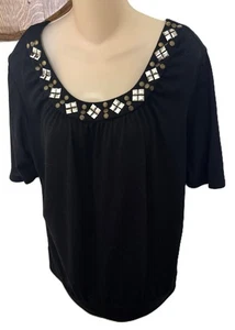 FADED GLORY BLACK Top Size XL 1XL 1X 16W - Picture 1 of 3