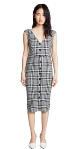Veronica Beard ALTERED Lark Plaid Cotton Blend Tweed Midi Dress sz 6 - Picture 1 of 7