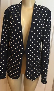 DIANE VON FURSTENBERG NAVY BLUE PEARL EMBELISHED RUNWAY JACKET , SIZE 4 - Picture 1 of 8