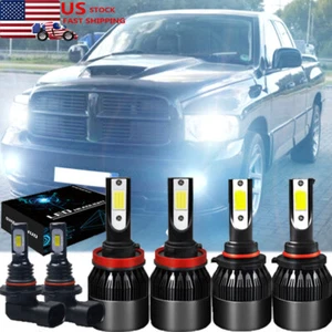 For 2011-2018 RAM 1500 2500 3500 6000K 6Pcs LED Headlight Hi+Low+Fog Light Bulbs - Picture 1 of 12