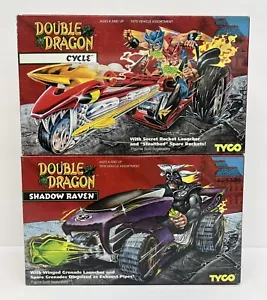 TYCO Double Dragon Cycle & Shadow Raven Action Figure Vehicles-1993 (NEW) - Picture 1 of 15