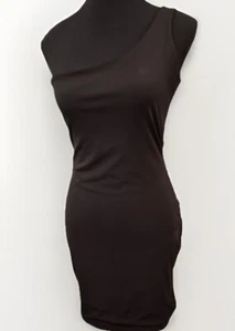 Naked Wardrobe Mini Dress Womens Extra Large XL Black One Shoulder Bodycon Short - Picture 1 of 7