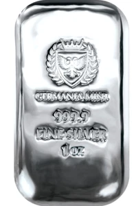 BARRA FUNDIDA SERIALIZADA ALEMANIA PLATA FINA .999 TROY OZ BU - Imagen 1 de 6