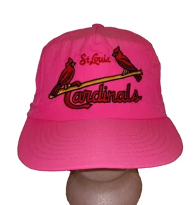ST. LOUIS CARDINALS RED SCRIPT HOT PINK ANNCO NYLON SNAPBACK BASEBALL KAPPE - Bild 1 von 8