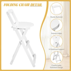Bamboo Bar Stool 85cm Folding Counter Footrest Chair Waterproof Kitchen Chair - Picture 1 of 17