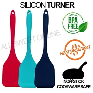 Silicone Turner Flipper Non-Stick Cookware Safe Heat Resistant BPA Free 29cm - Picture 1 of 8