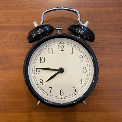 IKEA DEKAD 21603 Retro Alarm Clock Black Bell Battery Operat Analog TESTED WORKS - Image 1 of 4