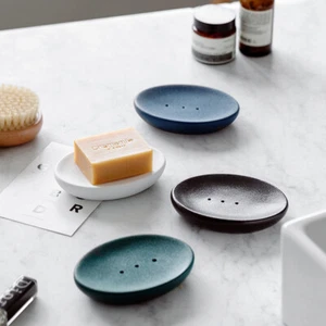 Ceramic Soap Dish Bathroom Draining Soap Holder Storage Bathroom Soap Shelf - Picture 1 of 9