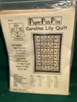 Carolina Lily- Quilt Pattern & instructions Paper Pals Plus Eileen's Design NEW - Image 1 of 3