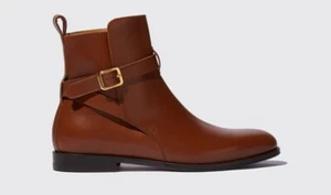 SCAROSSO Made In Italy Lara Cognac Jodhpur Boots Booties~Size 37 - Picture 1 of 12