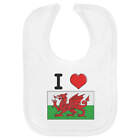 'I Love Wales' Soft Cotton Baby Bib (BI00049135)