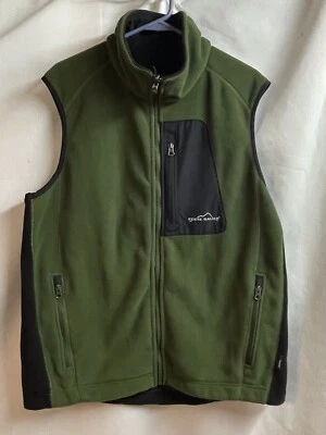 Chaleco Eddie Bauer cortavientos polar 365 para hombre grande verde militar cremallera completa preparación Foto 1 de 3