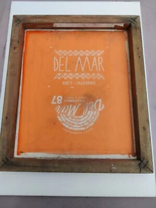 Surf Vinfage Silk Screen Printing Rusty Surfboards PRE LOGO 1987 Wood Frame - Picture 1 of 6