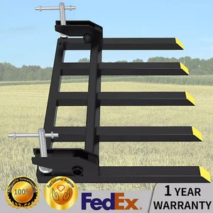 42" Heavy Duty Debris Fork for Tractor Skid Steer Buckets Clamp on Trash Forks - Picture 1 of 7