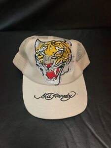 Don Ed Hardy Tiger Tattoo Embroidered Rhinestone Snap Trucker Hat