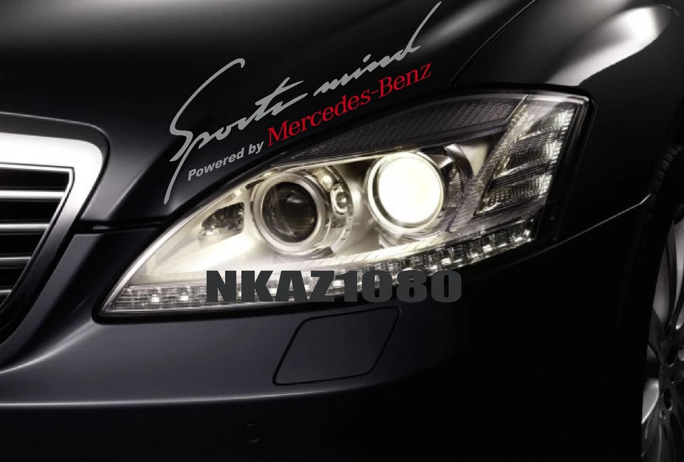 Calcomanía de vinilo Sports Mind Mercedes Benz Racing capó pegatina emblema logotipo PLATEADO/ROJO Foto 1 de 1