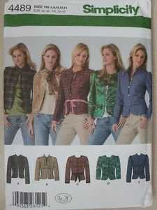 Simplicity 4489 Modello Misses' Blazer Giacche Cappotti Tg 6 8 10 12 14 - Foto 1 di 2
