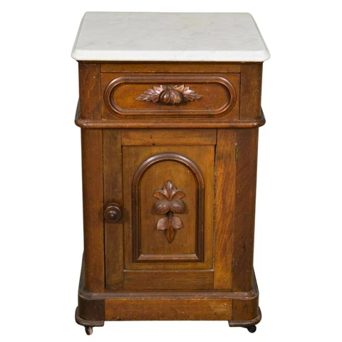 Antique Victorian Marble Top Carved Half Commode #21717 Cover