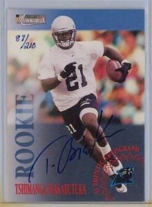 1996 Pro Line TSHIMANGA BIAKABUTUKA /210 Auto On-Card RC Football Panthers S550 - Picture 1 of 3