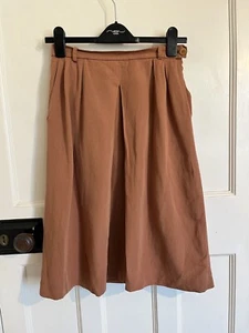 Vintage Jaeger Skirt Knee Length Brown Lined Size 12 SEE MEASUREMENTS - Picture 1 of 7
