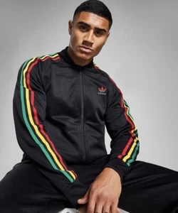 New ADIDAS originals superstar rasta RUN DMC TRACK TOP JACKET BLACK CLASSIC MEN - Picture 1 of 9
