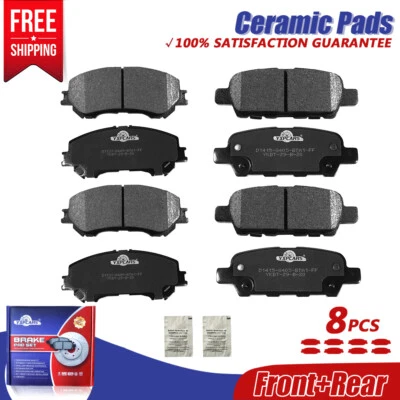 前后陶瓷碟刹垫适用于 2014 2015 2016 年 2017 年日产 Rogue — 第 1/4 张图片