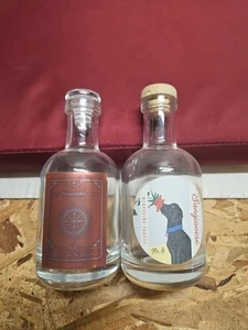 2 Unique Empty Glass Small Bottles With Lids Pre-owned (BB) - Picture 1 of 9