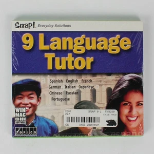 Snap! 9 Language Tutor CD-ROM Software Everyday Solutions 2003 New Sealed - Picture 1 of 5