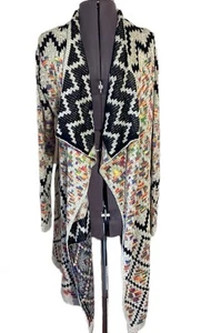 Jasmine Aztec Southwest Knit Long Cardigan Size S/M Boho Duster Western Knit - Picture 1 of 14