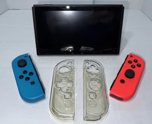 OEM Genuine Nintendo Switch Mint Console Set w Neon Blue & Red Joy-Cons Clean - Picture 1 of 18