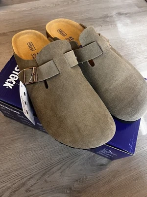 💝 BIRKENSTOCK Boston Clog Suede Leather Taupe Shoes I USA Seller 🇺🇸 - Image 1 of 4
