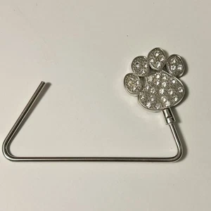 Gancio porta borsello zampa strass tono argento (nuovo senza etichette) - Foto 1 di 4