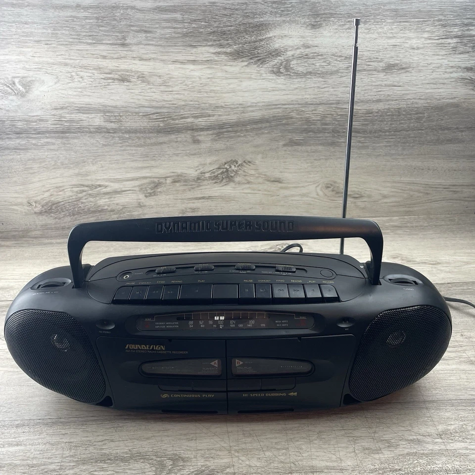 Reproductor de casete radio AM FM Soundesign Boombox negro vintage Foto 1 de 4
