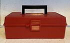 Vintage Red Plastic Tackle Tool Craft Storage Box Metric Inches Ruler