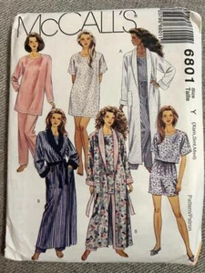 McCalls 6801 Robe Pajama Nightgown Sewing Pattern Size Y XS S M - Picture 1 of 3