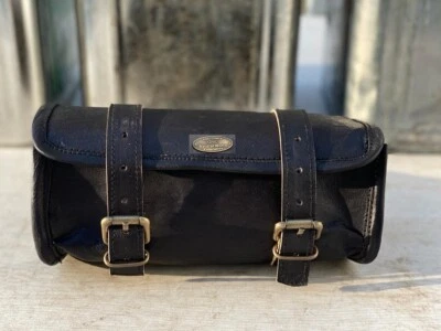New All Motorcycle Luggage Front Fork Saddle Bag Leather Small Tool Pouch Black - Image 1 of 4