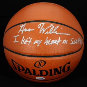 Gus Wizard Williams SIGNED I/O Basketball Seattle Supersonic PSA/DNA AUTOGRAPHED - Picture 1 of 3