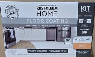 Rust-Oleum Home 1 qt. Ultra White Interior Floor Base Matte Clear Coating Kit 36 - Image 1 of 4