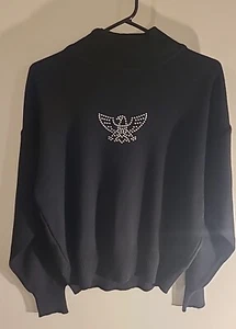 Vintage 90s Black Kaelin Ski Sweater Dolman Sleeves Women's Size Medium - Picture 1 of 5